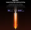 Diagram illustrating high flow and high-speed printing capabilities of a 3D printer nozzle. Náhľad obrázku produktu