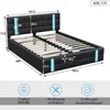 CDGlobal Polsterbett 140x200cm Stauraumbett mit LED und Produktbild-Vorschau 5