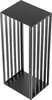 A black metal firewood rack with vertical slats. Náhled obrázku produktu