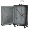 An open black suitcase with straps inside, shown on a white background. Produktbild-Vorschau