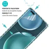 A close-up of a smartphone screen protector being applied to a curved screen. Produktbild-Vorschau