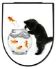 WC Sitz D-Form Schwarz mit Absenkautomatik Motiv Katze Und Produktbild-Vorschau 8