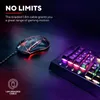 A gaming mouse and keyboard with RGB lighting on a dark surface. Produktbild-Vorschau