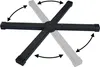 A black adjustable stand for a garden shower, shown from a top-down perspective with arrows indicating its adjustable nature. Produktbild-Vorschau