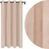 Fertig Vorhang aus Velours mit Ösen 140x230 cm Beige Produktbild-Vorschau 1
