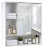 Mobiletto da bagno con specchio, anta e 3 ripiani a giorno, Anteprima dell’immagine prodotto 1