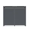 A front view of a dark gray, two-door trash can enclosure. Produktbild-Vorschau