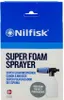 The image shows the retail packaging of a Nilfisk Super Foam Sprayer. Voir les images du produit