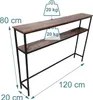 Stolik konsolowy Relaxdays, wymiary: 80 x 120 x 20 cm, 2 Podgląd zdjęcia produktu 4