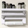 4-In-1 Wandrollenhalter Gewürzregal Küchenrollenhalter Produktbild-Vorschau 1