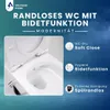 VBChome Hänge-WC mit Bidetfunktion Spülrandloses Weiß Produktbild-Vorschau 3