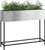 vidaXL Podwyższona donica ogrodowa srebrna 100 x 26 x 82 cm Podgląd zdjęcia produktu 3