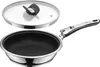A frying pan with a removable handle and a glass lid, displayed against a white background. Produktbild-Vorschau