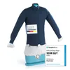 A dark blue shirt is displayed on a shirt ironing mannequin. Produktbild-Vorschau