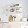 vidaXL Wandregal mit 2 Böden 75x40x60 cm Silbern Edelstahl Produktbild-Vorschau 3