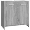 A grey wooden cabinet with two doors and silver handles, shown against a white background. Produktbild-Vorschau