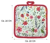 Topflappen 1 paar grüne 20 x 20 cm mit Blumenmotiven + 1 Produktbild-Vorschau 2