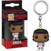 A product shot of a Stranger Things Erica Funko Pop! keychain and its packaging. Produktbild-Vorschau