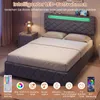 Łóżko tapicerowane COSTWAY 140 x 200 cm z oświetleniem LED, Podgląd zdjęcia produktu 4