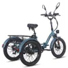 A studio shot of a blue electric tricycle for adults against a white background. Podgląd zdjęcia produktu