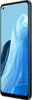 A side view of a black smartphone with a light blue abstract wallpaper on its screen. Náhľad obrázku produktu