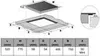A diagram showing the dimensions of an induction hob, with a table of measurements below. Produktbild-Vorschau