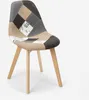 Patchwork chaise en bois et tissu pour cuisine bar Voir les images du produit 1
