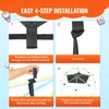 An instructional diagram showing the 4 steps to install a hammock onto a dome climber. Produktbild-Vorschau