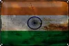 Blechschild Flagge Indien 30x20cm Flag of India Rost Produktbild-Vorschau 1