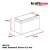 A diagram of a battery with dimensions indicated. Produktbild-Vorschau