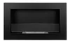 A black ethanol fireplace with a glass panel in the front. Voir les images du produit