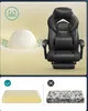 A gaming chair is shown with a diagram illustrating its cushioning and a comparison of two types of foam. Náhled obrázku produktu
