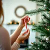 6x Zuckerstangen rot-weiß – glitzernder Baumschmuck für Produktbild-Vorschau 2