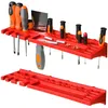 A red tool organizer rack with various tools and hardware displayed. Produktbild-Vorschau