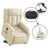 The Living Store Massagesessel mit Aufstehhilfe Creme Stoff Produktbild-Vorschau 6