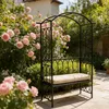 Relaxdays Rosenbogen mit Bank, Torbogen Garten, HBT: 210 x Produktbild-Vorschau 5