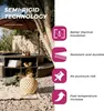 Outdoor setting with a spa and furniture, featuring marketing text and icons. Produktbild-Vorschau