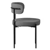 A single gray chair with black metal legs is shown from the side against a white background. Náhled obrázku produktu