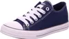 A single navy blue sneaker with white laces and a white sole is shown against a white background. Produktbild-Vorschau