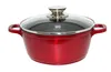 A red pot with a glass lid is shown against a white background. Produktbild-Vorschau