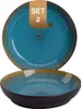 Palmer Lotus, Teller tief, Ø 21 cm, 2 Stück, türkis/braun Produktbild-Vorschau 1
