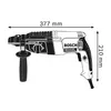 A technical drawing of a Bosch rotary hammer drill with dimensions indicated. Produktbild-Vorschau