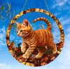 GKA XL Sonnenfänger süße braune Katze 20 cm Buntglas Produktbild-Vorschau 2