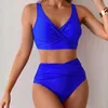 High Waist Bikini Damen - Bauchweg - Zweiteiler Blau - Produktbild-Vorschau 4