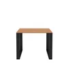 A product shot of a table with a wooden top and black legs, isolated on a white background. Voir les images du produit