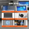 A collage of close-up images showcasing different features of an ice maker. Produktbild-Vorschau