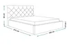 A diagram of a bed with dimensions indicated. Produktbild-Vorschau