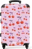 NoBoringSuitcases.com® Großer Koffer - Lila mit roten Produktbild-Vorschau 1