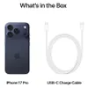 An image showing the contents of an iPhone box, including the phone and a charging cable. Produktbild-Vorschau