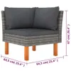 vidaXL 6 tlg. Garten Lounge Set mit Kissen Poly Rattan Grau Produktbild-Vorschau 9